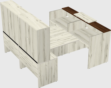 Shared u-shaped reception desks