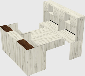 Shared u-shaped reception desks