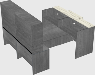 Shared u-shaped reception desks