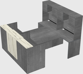 Shared u-shaped reception desks