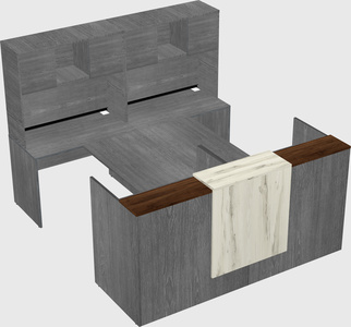 Shared u-shaped reception desks