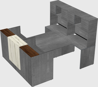 Shared u-shaped reception desks