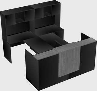 Shared u-shaped reception desks