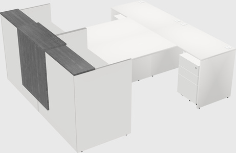 Shared u-shaped reception desks