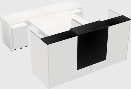 Shared u-shaped reception desks