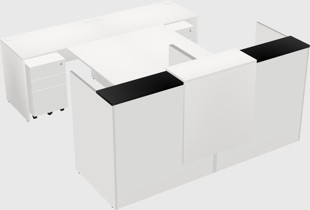 Shared u-shaped reception desks