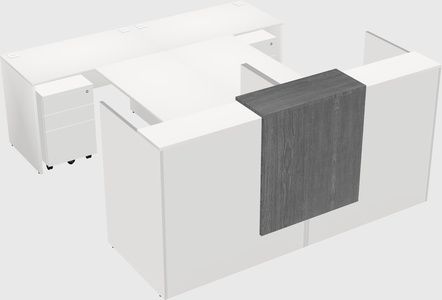 Shared u-shaped reception desks