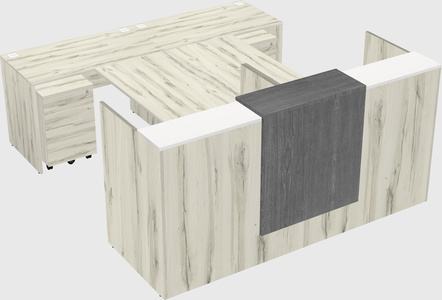 Shared u-shaped reception desks