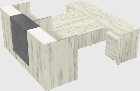 Shared u-shaped reception desks