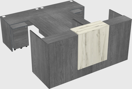Shared u-shaped reception desks
