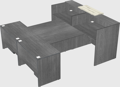 Shared u-shaped reception desks