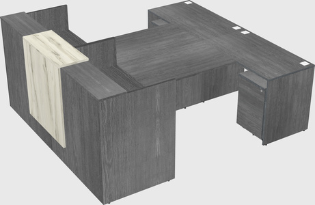 Shared u-shaped reception desks