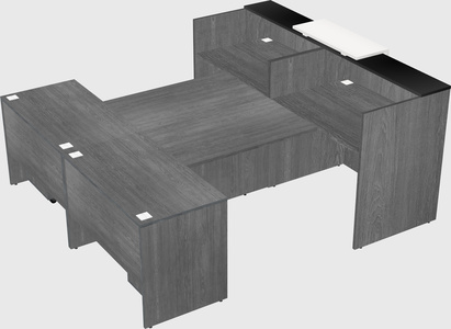 Shared u-shaped reception desks
