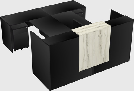 Shared u-shaped reception desks