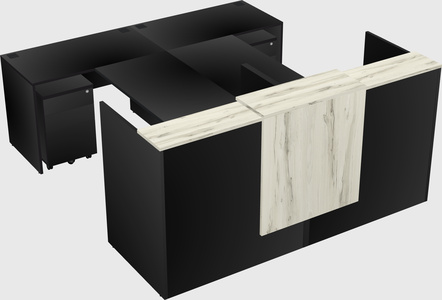 Shared u-shaped reception desks