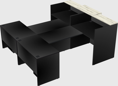 Shared u-shaped reception desks