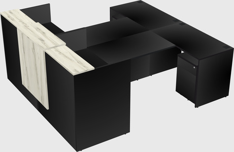 Shared u-shaped reception desks