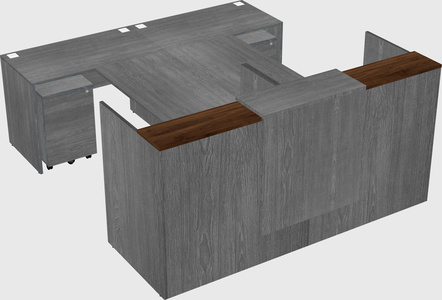 Shared u-shaped reception desks