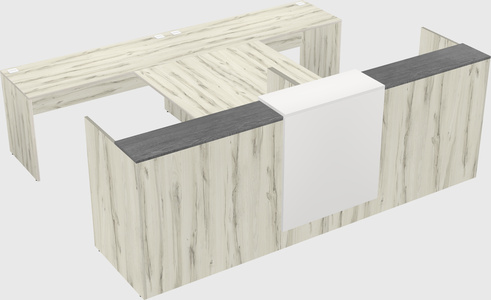 Shared u-shaped reception desks