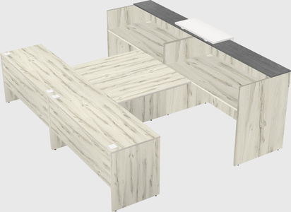Shared u-shaped reception desks