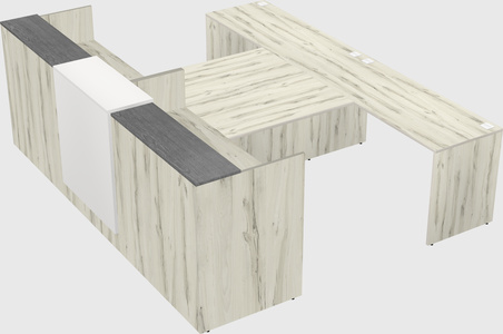 Shared u-shaped reception desks
