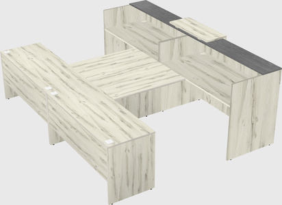 Shared u-shaped reception desks