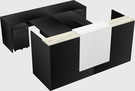 Shared u-shaped reception desks
