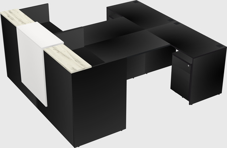 Shared u-shaped reception desks