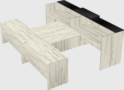 Shared u-shaped reception desks