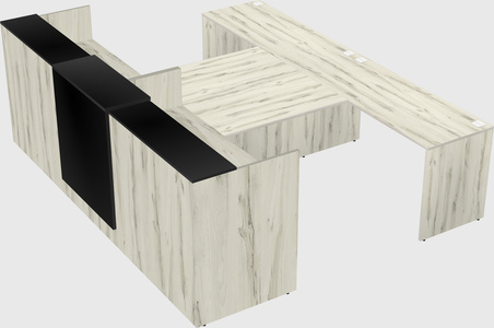 Shared u-shaped reception desks