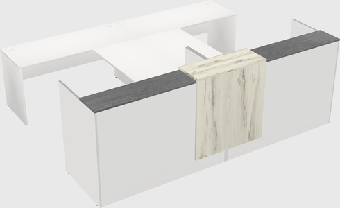 Shared u-shaped reception desks