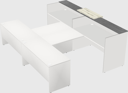 Shared u-shaped reception desks