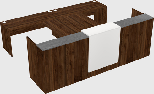 Shared u-shaped reception desks