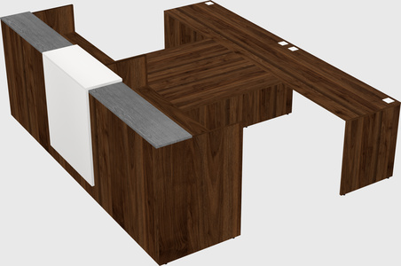 Shared u-shaped reception desks