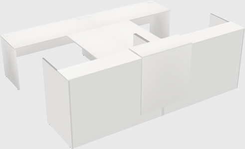 Shared u-shaped reception desks