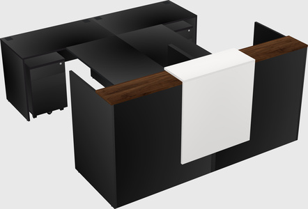 Shared u-shaped reception desks