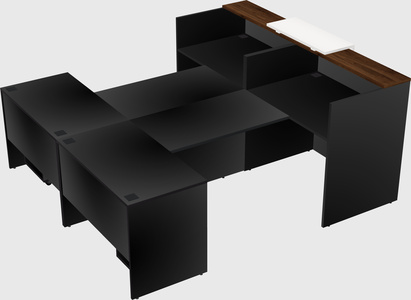 Shared u-shaped reception desks
