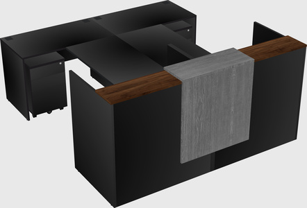 Shared u-shaped reception desks