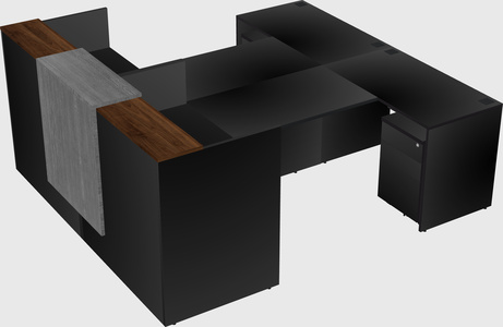 Shared u-shaped reception desks