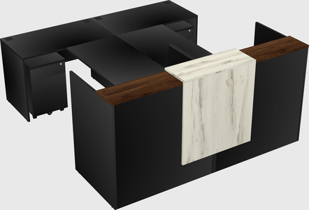 Shared u-shaped reception desks