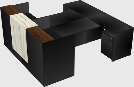 Shared u-shaped reception desks