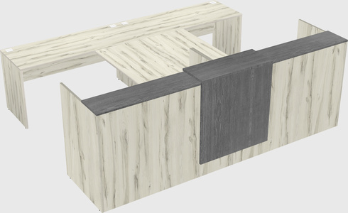 Shared u-shaped reception desks