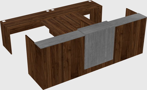 Shared u-shaped reception desks