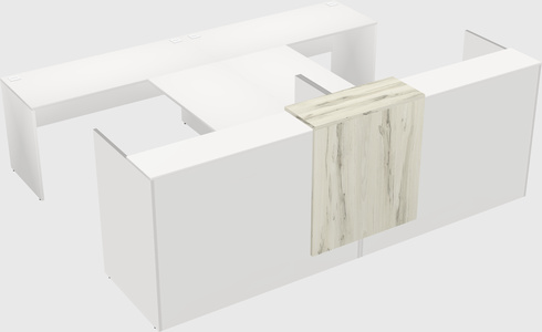 Shared u-shaped reception desks