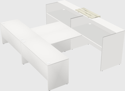 Shared u-shaped reception desks