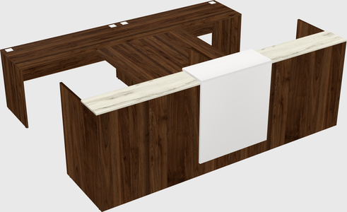 Shared u-shaped reception desks