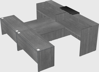 Shared u-shaped reception desks