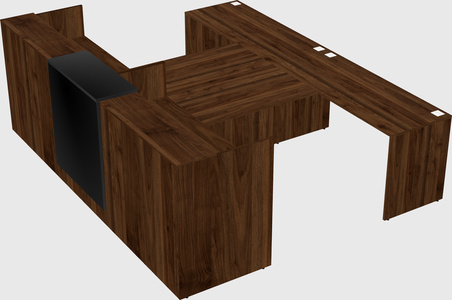 Shared u-shaped reception desks