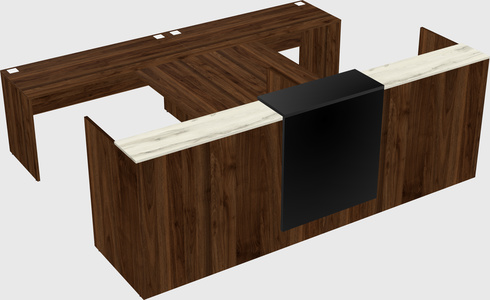 Shared u-shaped reception desks