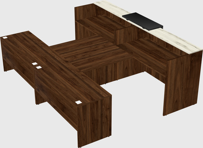 Shared u-shaped reception desks